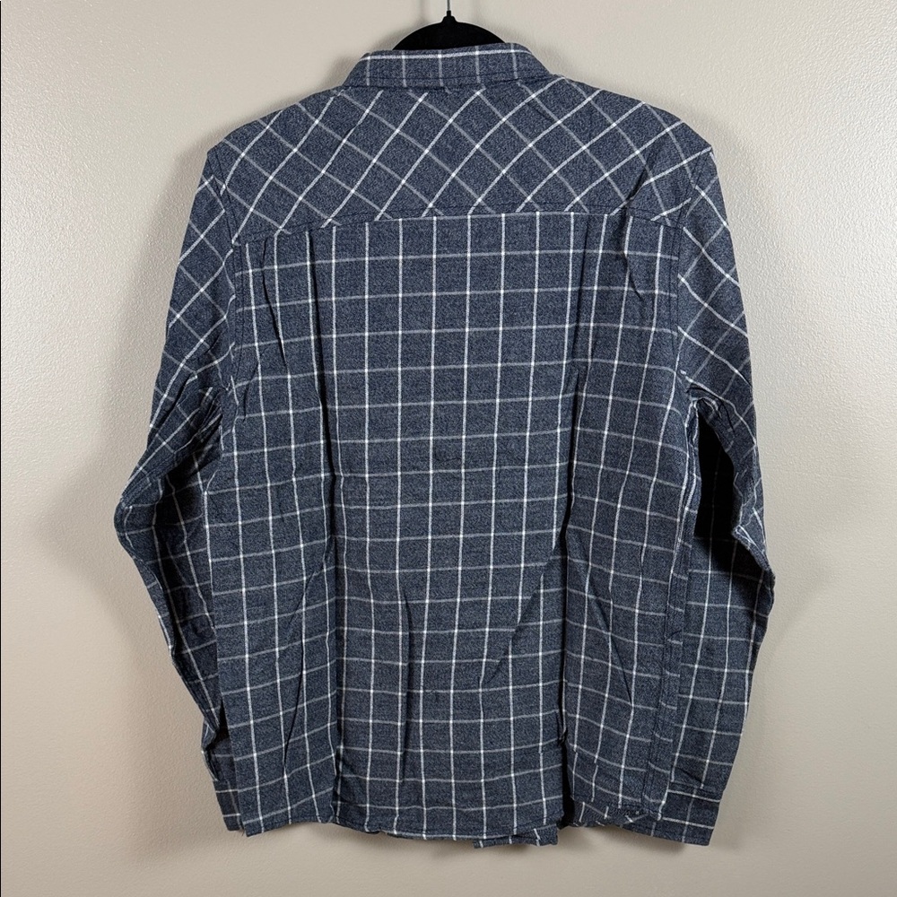 Men's PX Navy Blue Plaid Long-Sleeve Button-Down Shirt - Picture 6 of 6